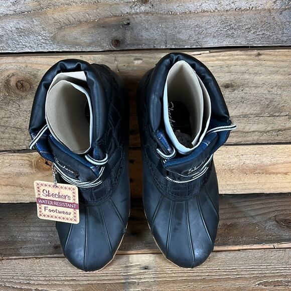 Skechers Women's Pond-Lil Puddles-Mid Quilted Lace Up Duck Boot - Black - 7 NIB - Picture 5 of 8